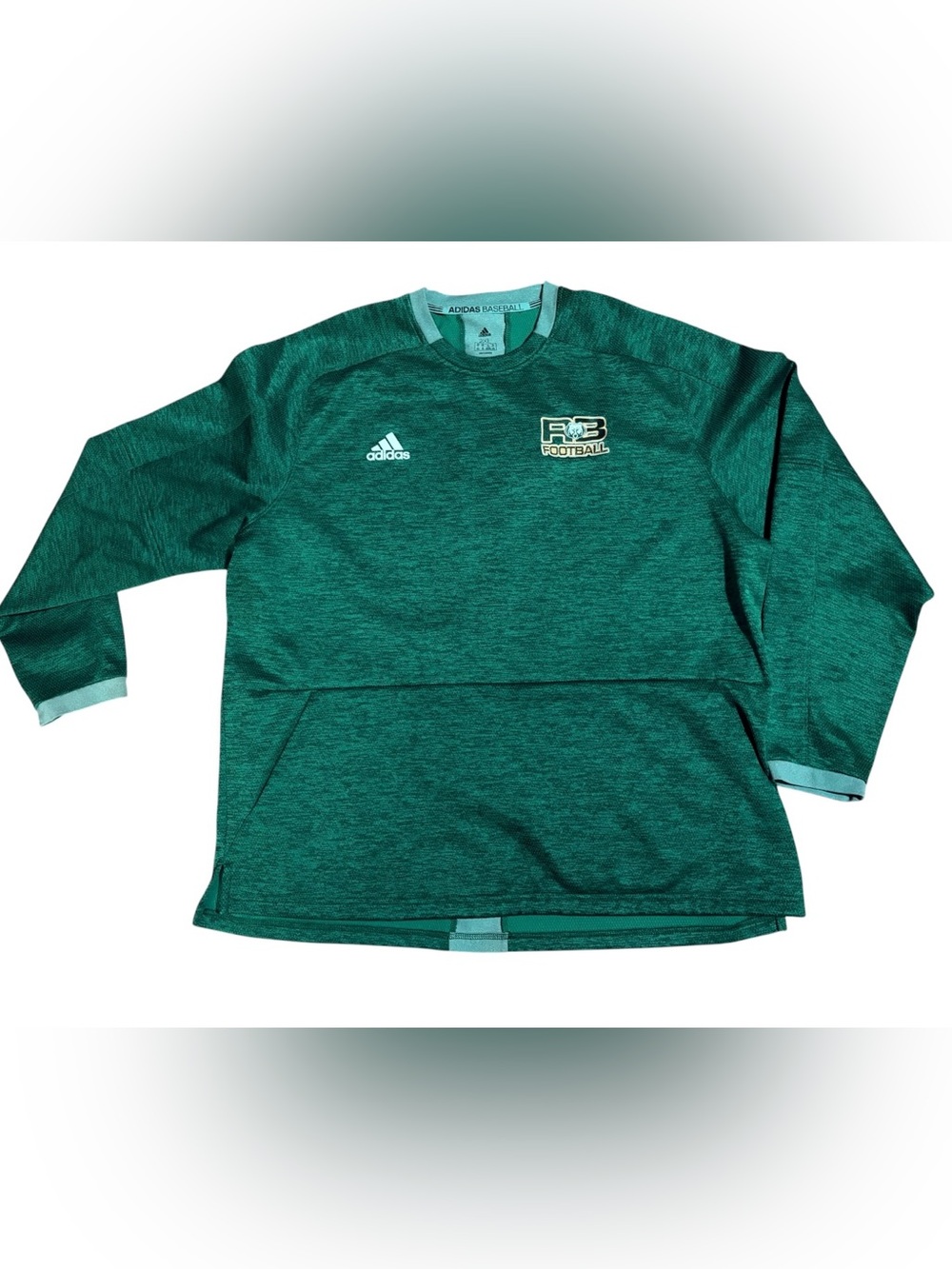 Adidas RB Football Crew Pullover Green Sweatshirt Front Kangaroo Pocket Men’s 2X